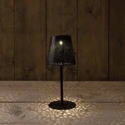 Anna's Collection Solar Tafellamp Metaal Zwart 12 X 12 X 28 Cm