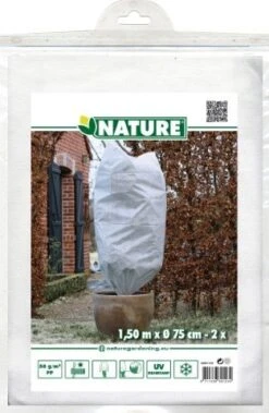 Nature Winterafdekhoes Met Koord Wit Ø75cmx1,50m 50 G/m² Set à 2 Stuks