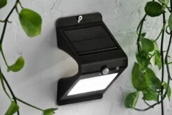 Wandlamp Solar Zwart Met Bewegingsensor 10x8x16cm Ww